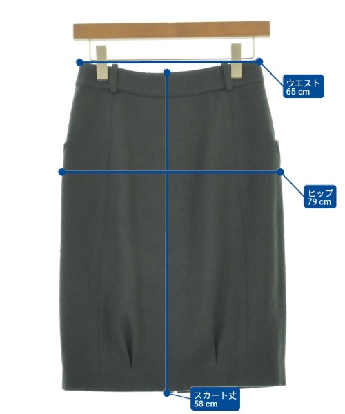 CELINE（セリーヌ）ひざ丈スカート 緑 サイズ:36(XS位) レディース/2200704237025