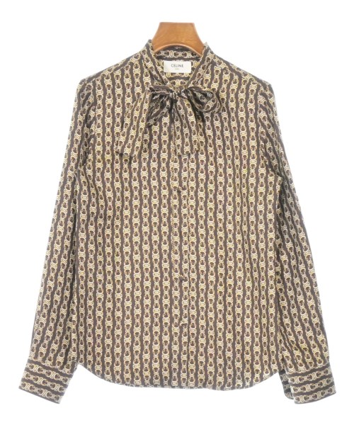 CELINE(セリーヌ)ブラウス 茶 サイズ:34(XXS位)/2200659139092