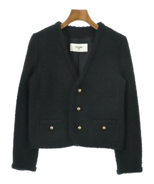 CELINE(セリーヌ)ノーカラージャケット 黒 サイズ:34(XXS位)/2200661182154
