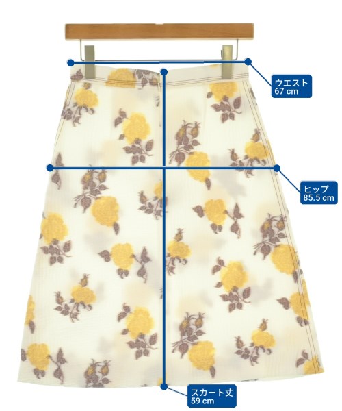 CELINE（セリーヌ）ひざ丈スカート 白 サイズ:34(XXS位) レディース/2200718717049