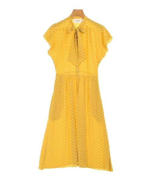 CELINE(セリーヌ)ワンピース 黄 サイズ:34(XXS位)/2200685757017