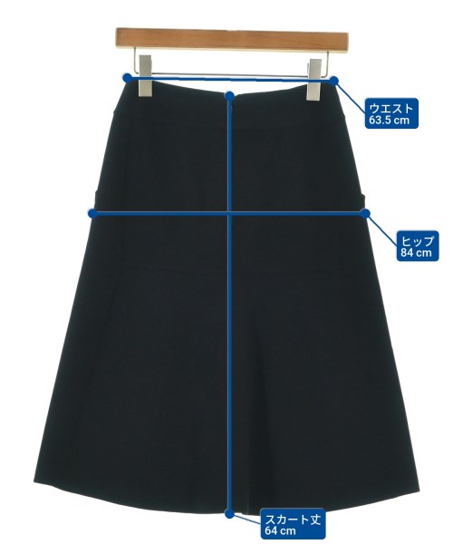 CELINE（セリーヌ）ひざ丈スカート 紺 サイズ:34(XS位) レディース/2200686174172