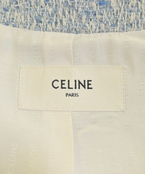 CELINE（セリーヌ）ノーカラージャケット 青 サイズ:40(M位) レディース/2200692135075