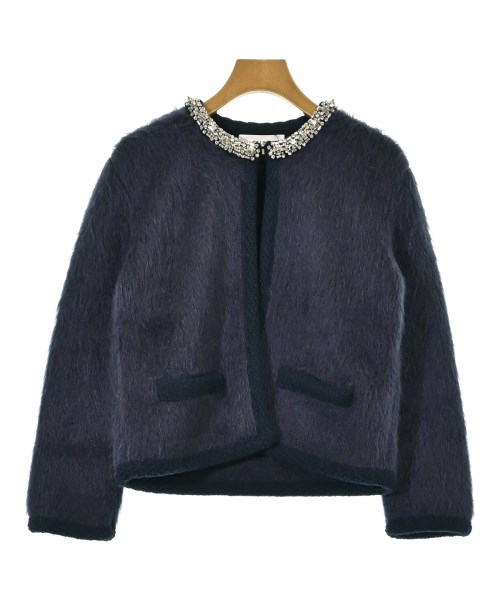 CELINE(セリーヌ)ノーカラージャケット 紺 サイズ:XS/2200692135099