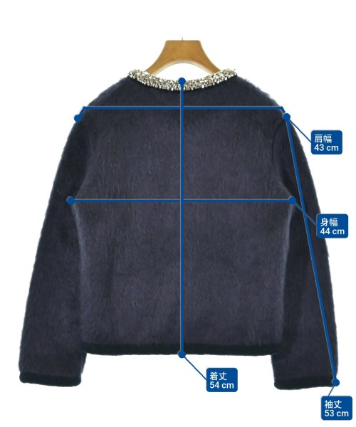CELINE（セリーヌ）ノーカラージャケット 紺 サイズ:XS レディース/2200692135099