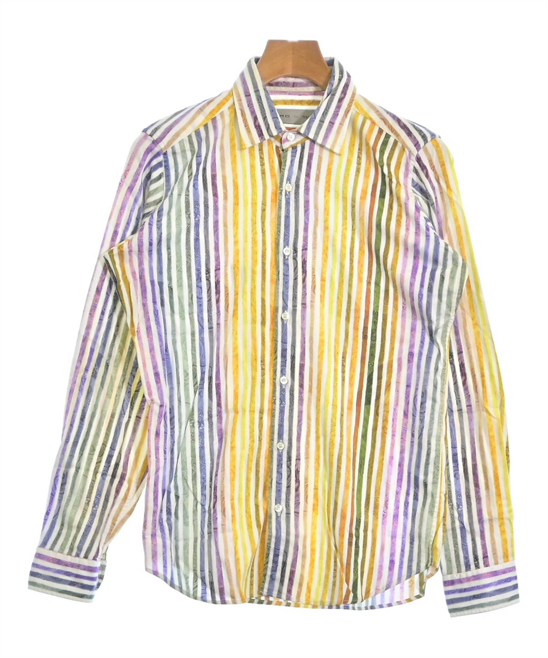 ETRO エトロ カジュアルシャツ M 黄 【古着】【中古】【送料無料】 ETRO（エトロ）カジュアルシャツ 黄 サイズ:S メンズ/2200610990076