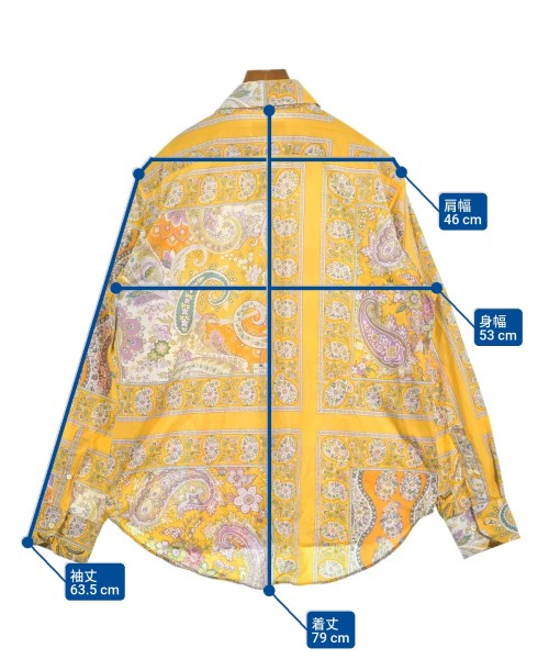ETRO（エトロ）カジュアルシャツ 黄 サイズ:XL メンズ/2200614358025