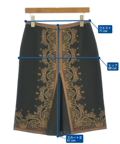 ETRO（エトロ）ひざ丈スカート 黒 サイズ:42(M位) レディース/2200609243060