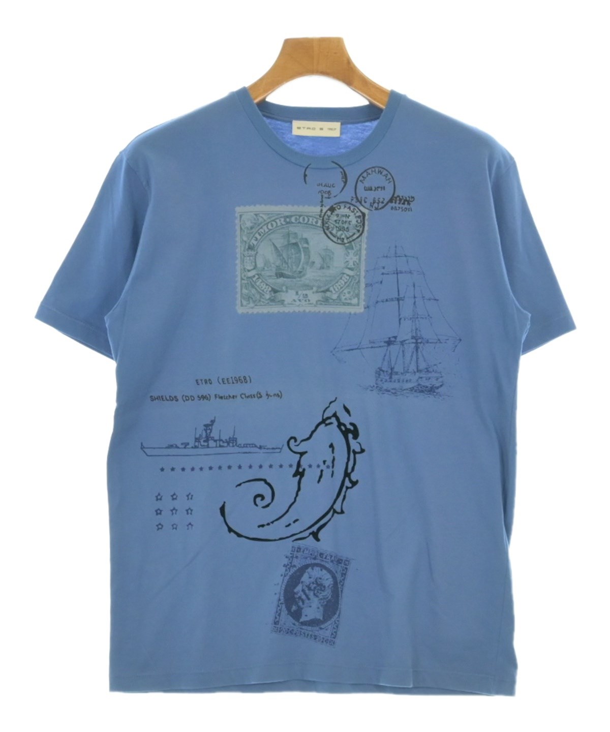 ETRO（エトロ）Tシャツ・カットソー 青 サイズ:S メンズ/2200688601072