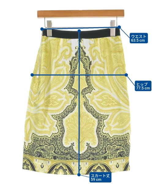 ETRO（エトロ）ひざ丈スカート 黄 サイズ:38(S位) レディース/2200656767212