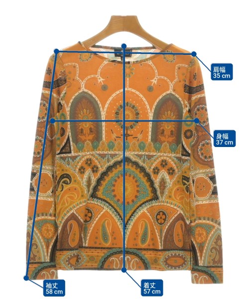 ETRO（エトロ）Tシャツ・カットソー オレンジ サイズ:38(S位) レディース/2200704957060