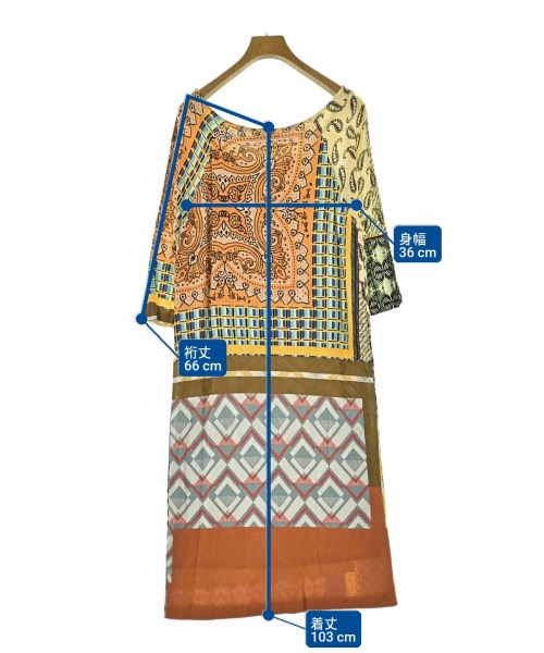 ETRO（エトロ）ワンピース オレンジ サイズ:48(XXL位) レディース/2200729121194