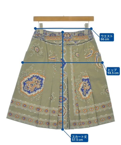 ETRO（エトロ）ひざ丈スカート カーキ サイズ:40(M位) レディース/2200735858282