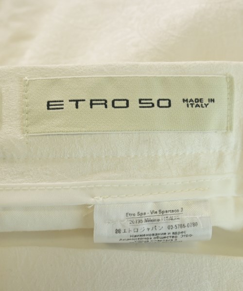 ETRO（エトロ）スラックス 白 サイズ:50(XXL位) レディース/2200726685149