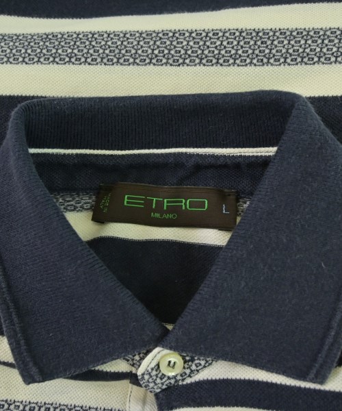 ETRO（エトロ）ポロシャツ 紺 サイズ:L メンズ/2200682386111