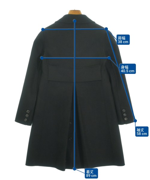 VALENTINO（ヴァレンティノ）チェスターコート 黒 サイズ:38(S位) レディース/2200635478047