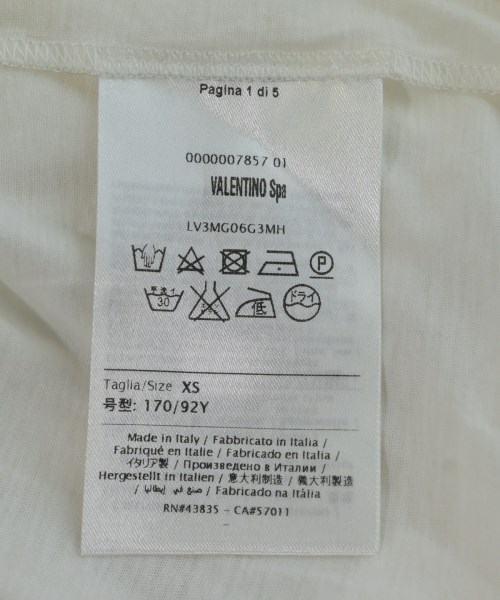 VALENTINO（ヴァレンティノ）Tシャツ・カットソー 白 サイズ:XS レディース/2200708945070