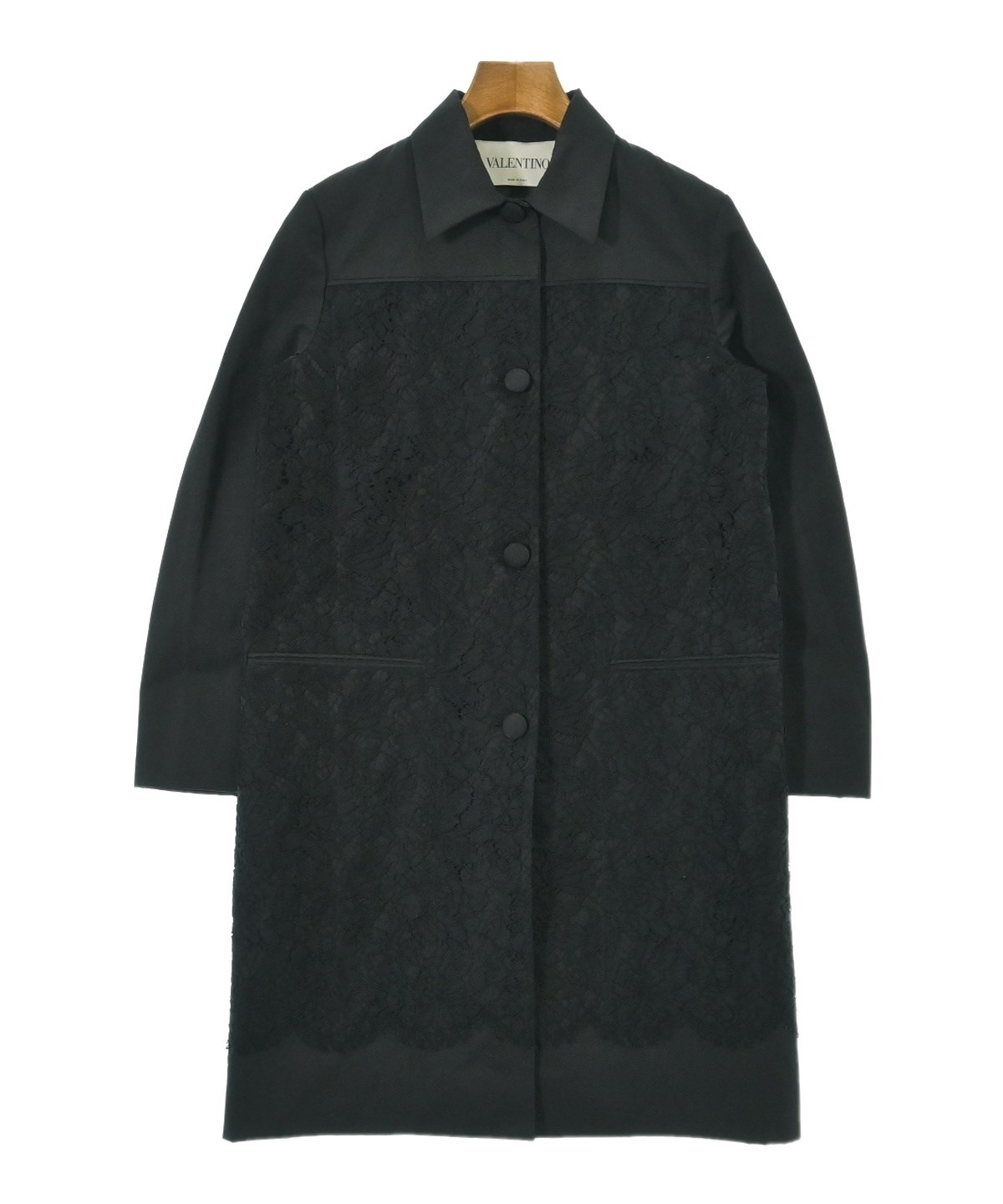 VALENTINO（ヴァレンティノ）ステンカラーコート 黒 サイズ:38(S位