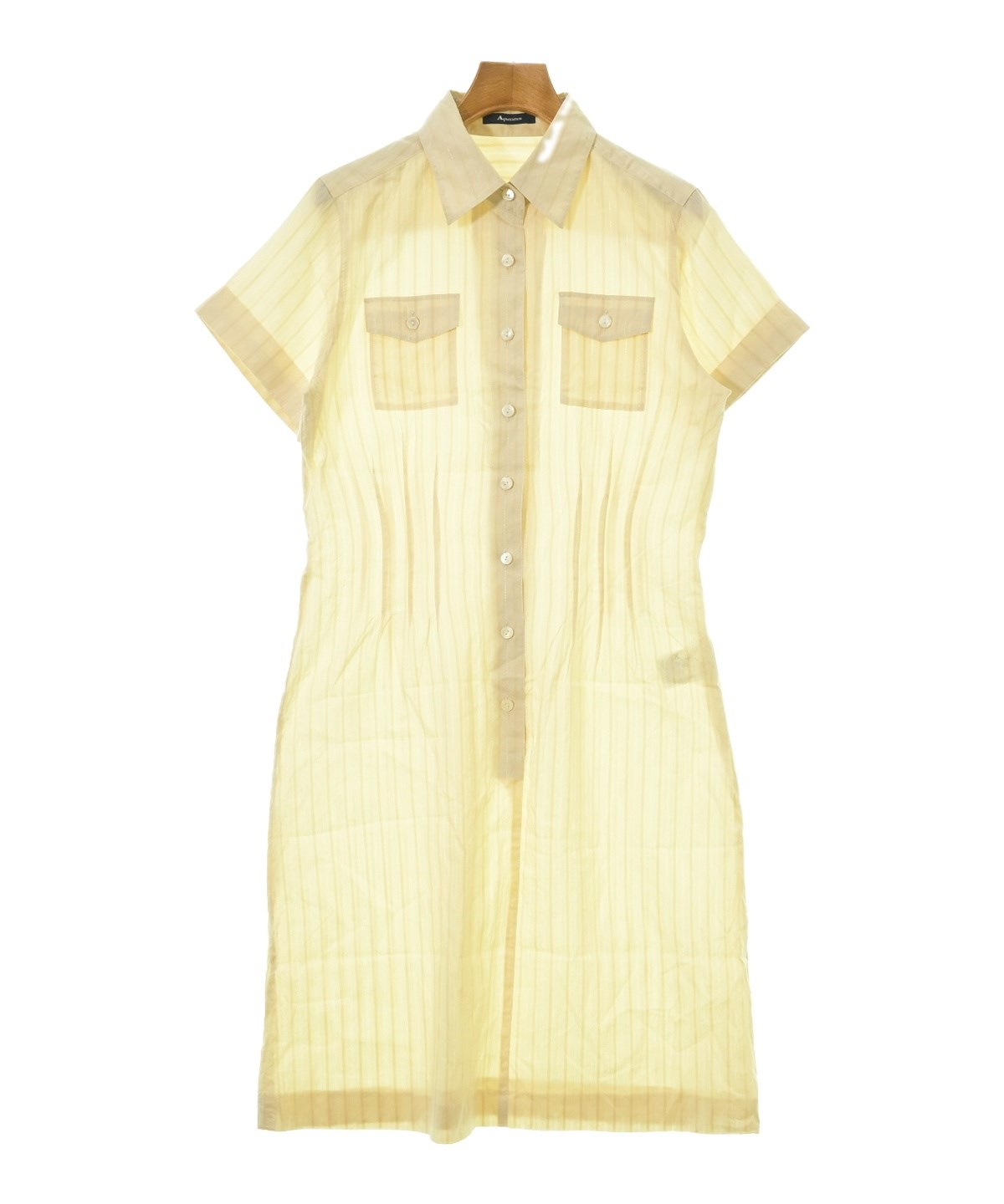 AQUASCUTUM（アクアスキュータム）シャツワンピース 黄 サイズ