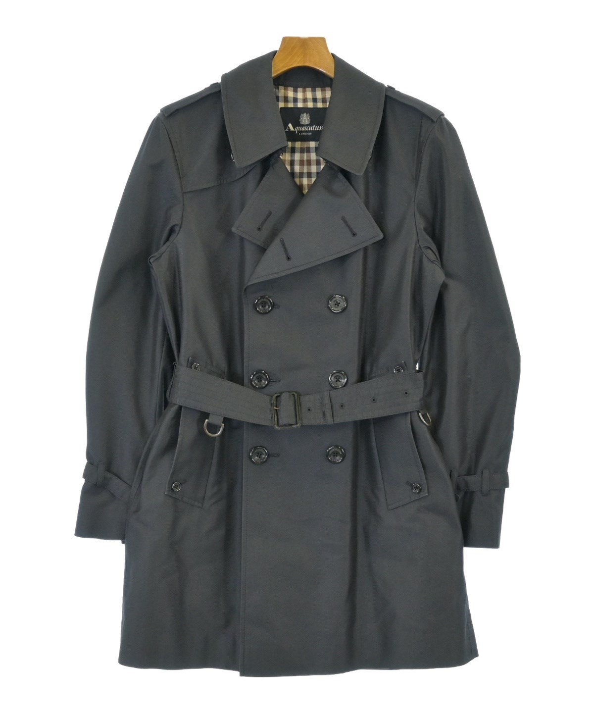 AQUASCUTUM（アクアスキュータム）トレンチコート 紺 サイズ:38(M位