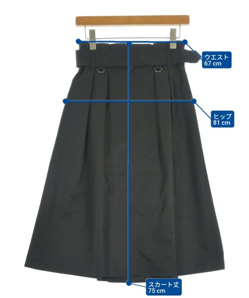 AQUASCUTUM（アクアスキュータム）ロング・マキシ丈スカート 黒 サイズ:S レディース/2200608621081