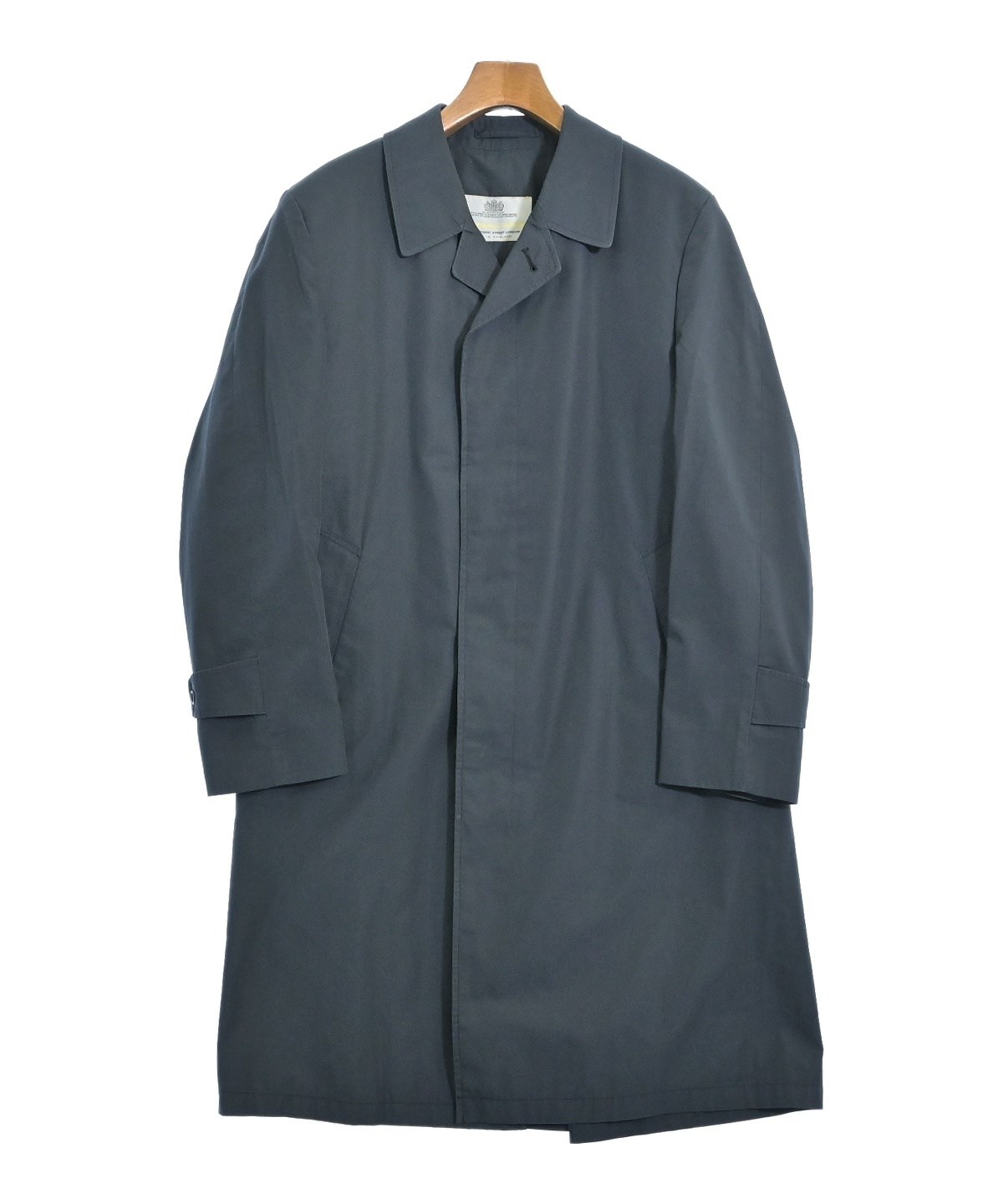 英国製 アクアスキュータム ステンカラーコート メンズ AQUASCUTUM(アクアスキュータム)ステンカラーコート 紺 サイズ