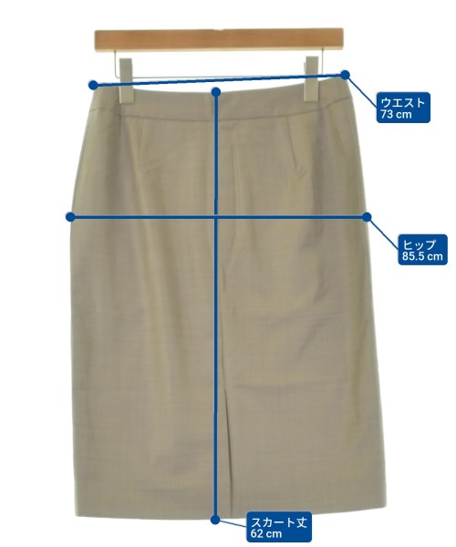 AQUASCUTUM（アクアスキュータム）ひざ丈スカート ベージュ サイズ:10(L位) レディース/2200676839265