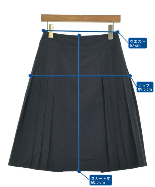 AQUASCUTUM（アクアスキュータム）ひざ丈スカート 紺 サイズ:8(M位) レディース/2200631864011