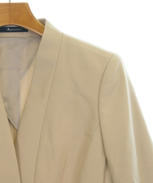 AQUASCUTUM（アクアスキュータム）ノーカラージャケット ベージュ サイズ:8(S位) レディース/2200712480154