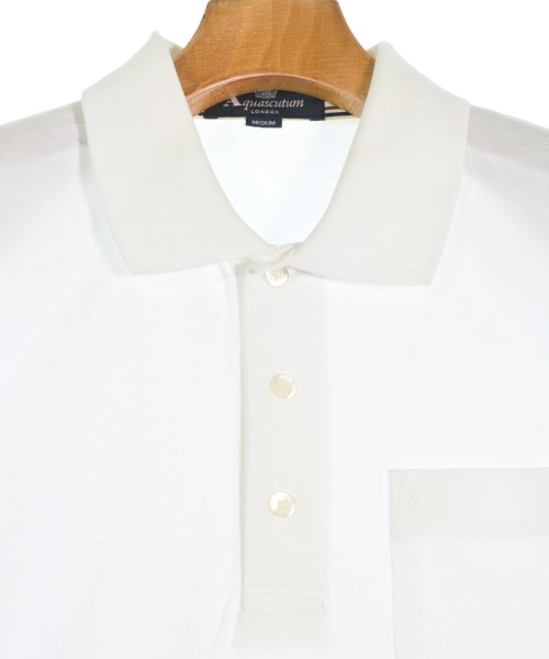 AQUASCUTUM（アクアスキュータム）ポロシャツ 白 サイズ:M メンズ/2200639795027