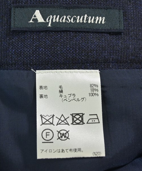 AQUASCUTUM（アクアスキュータム）ひざ丈スカート 紺 サイズ:10(L位) レディース/2200659839046