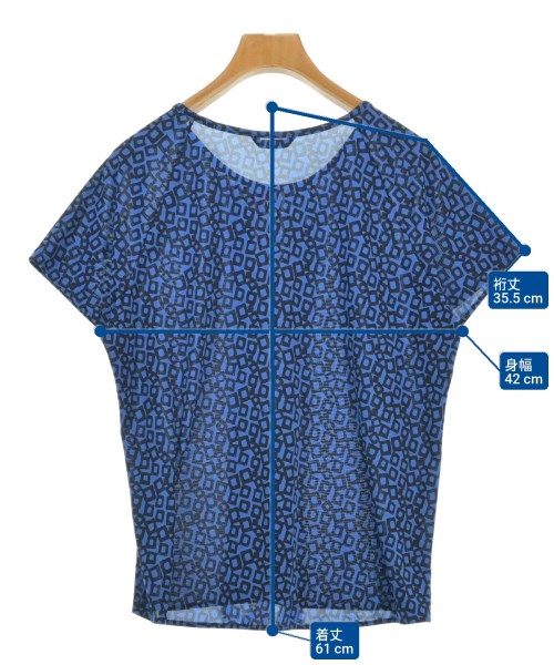 AQUASCUTUM（アクアスキュータム）カジュアルシャツ 青 サイズ:13(XL位) レディース/2200672097072