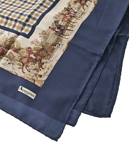 AQUASCUTUM（アクアスキュータム）バンダナ・スカーフ 紺 サイズ:- レディース/2200686915034