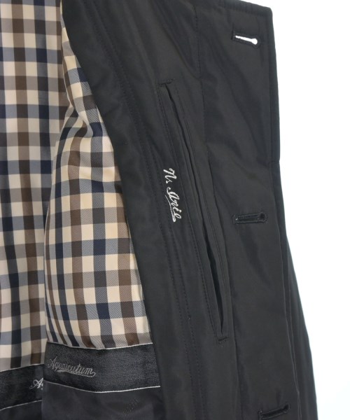 AQUASCUTUM（アクアスキュータム）ステンカラーコート 黒 サイズ:36(XS位) メンズ/2200690927122