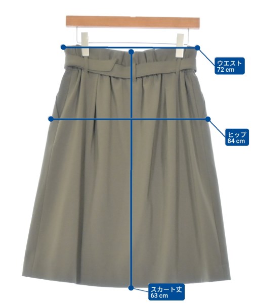 PAUL STUART（ポールスチュアート）ひざ丈スカート カーキ サイズ:6(M位) レディース/2200649758081