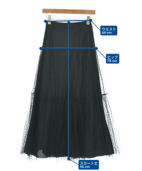 RED VALENTINO（ヴァレンティノレッド）ロング・マキシ丈スカート 黒 サイズ:38(S位) レディース/2200732144029