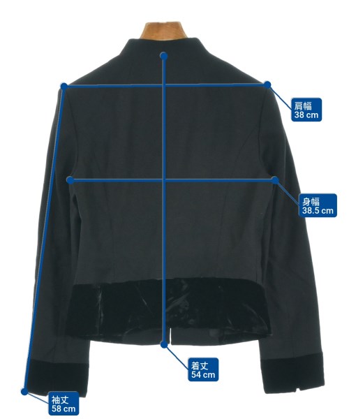 miss ashida（ミス　アシダ）ノーカラージャケット 黒 サイズ:7(S位) レディース/2200629376069