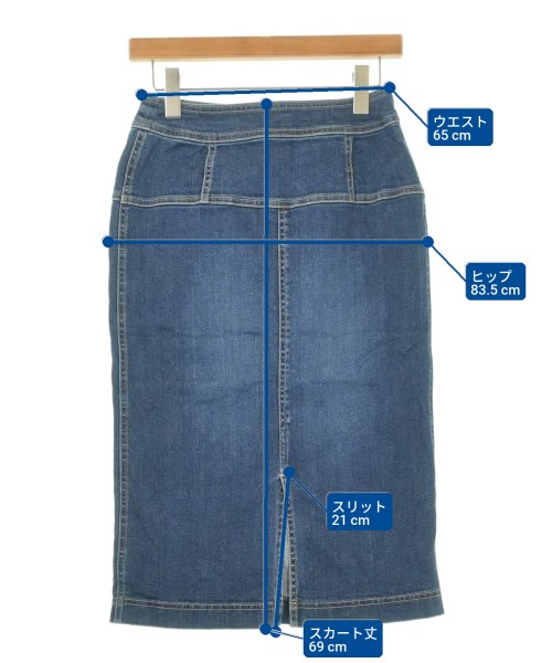 miss ashida（ミス　アシダ）ひざ丈スカート 紺 サイズ:7(S位) レディース/2200650535190