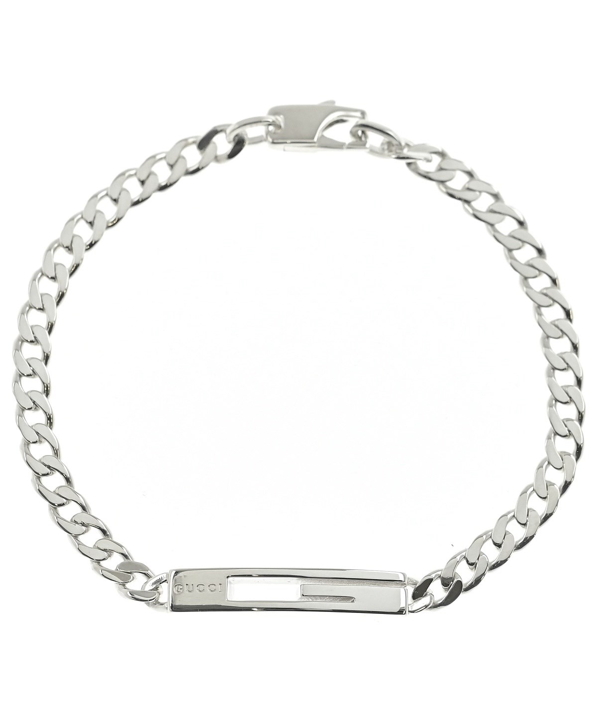 【超美品・新古品】GUCCI シルバーバングル GGロゴ サイズ17 超美品・新古品】GUCCI シルバーバングル GGロゴ サイズ17 超美品