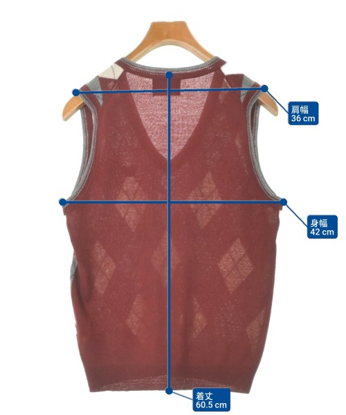 COMME CA COMMUNE（コムサコミューン）ベスト 赤 サイズ:M メンズ/2200664127046