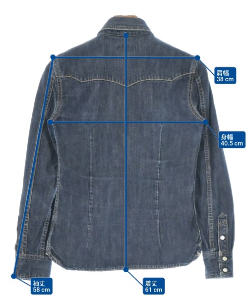 THE FLAT HEAD（ザフラットヘッド）カジュアルシャツ 紺 サイズ:34(XS位) レディース/2200673378026