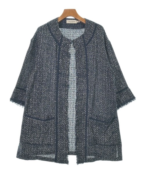 DUYAN(ドゥーヤン)ノーカラージャケット 紺 サイズ:40(M位)/2200633164041