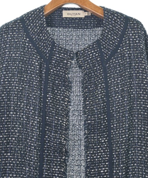 DUYAN（ドゥーヤン）ノーカラージャケット 紺 サイズ:40(M位) レディース/2200633164041