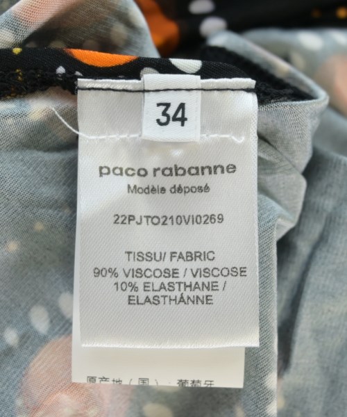 Paco Rabanne（パコラバンヌ）Tシャツ・カットソー 黒 サイズ:34(XXS位) レディース/2200714978093