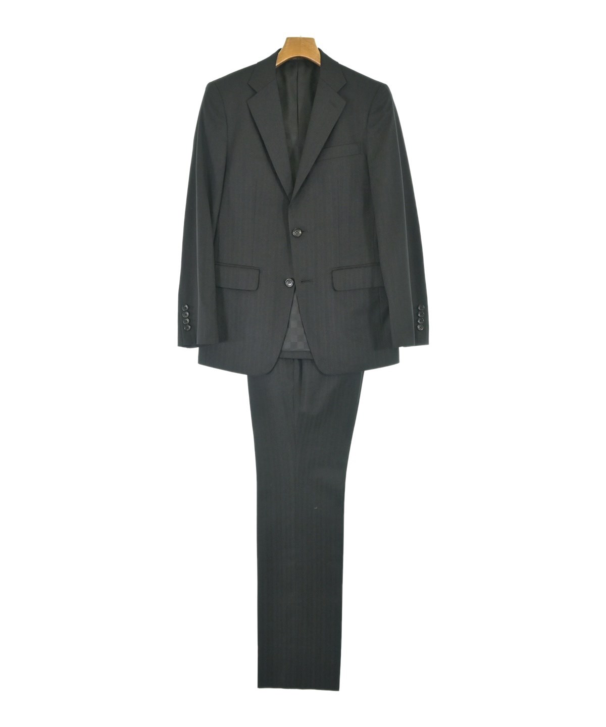 COMME CA MEN 新品タグ付き定価69300円 ブラック織り柄スーツ44 COMME CA MEN（コムサメン）ビジネス 黒 サイズ:44/44(S位) メンズ