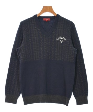 【新品・未使用】Callaway ニットセーター LLサイズ ライトグレー WEB限定/OUTLET】【SL/長袖】コットンブレンド Vネック ニット