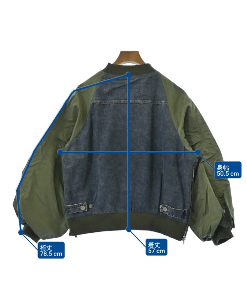 Dw2R（ディダヴルトゥアール）ミリタリーブルゾン 青 サイズ:F レディース/2200630096017