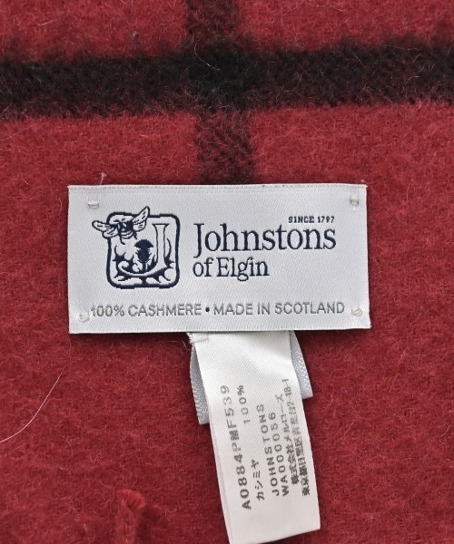 Johnstons of Elgin（ジョンストンズオブエルガン）マフラー 赤 サイズ:- メンズ/2200669259087