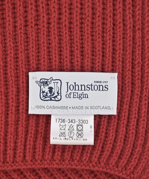 Johnstons of Elgin（ジョンストンズオブエルガン）マフラー 赤 サイズ:- レディース/2200665653124