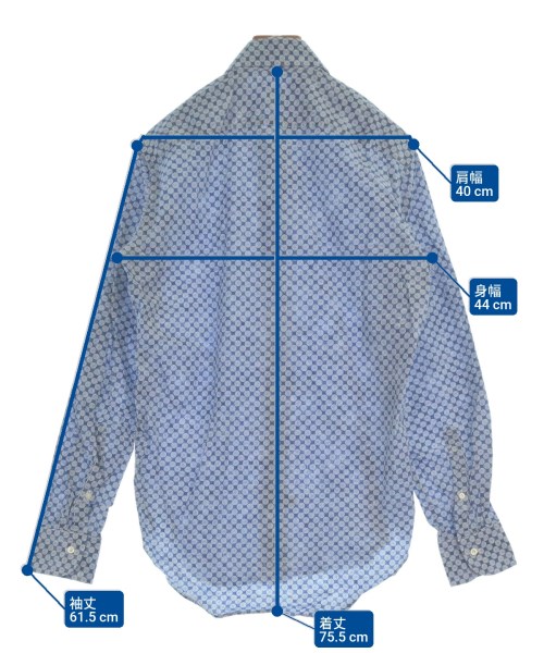 MOSCA（モスカ）カジュアルシャツ 青 サイズ:S メンズ/2200648279242